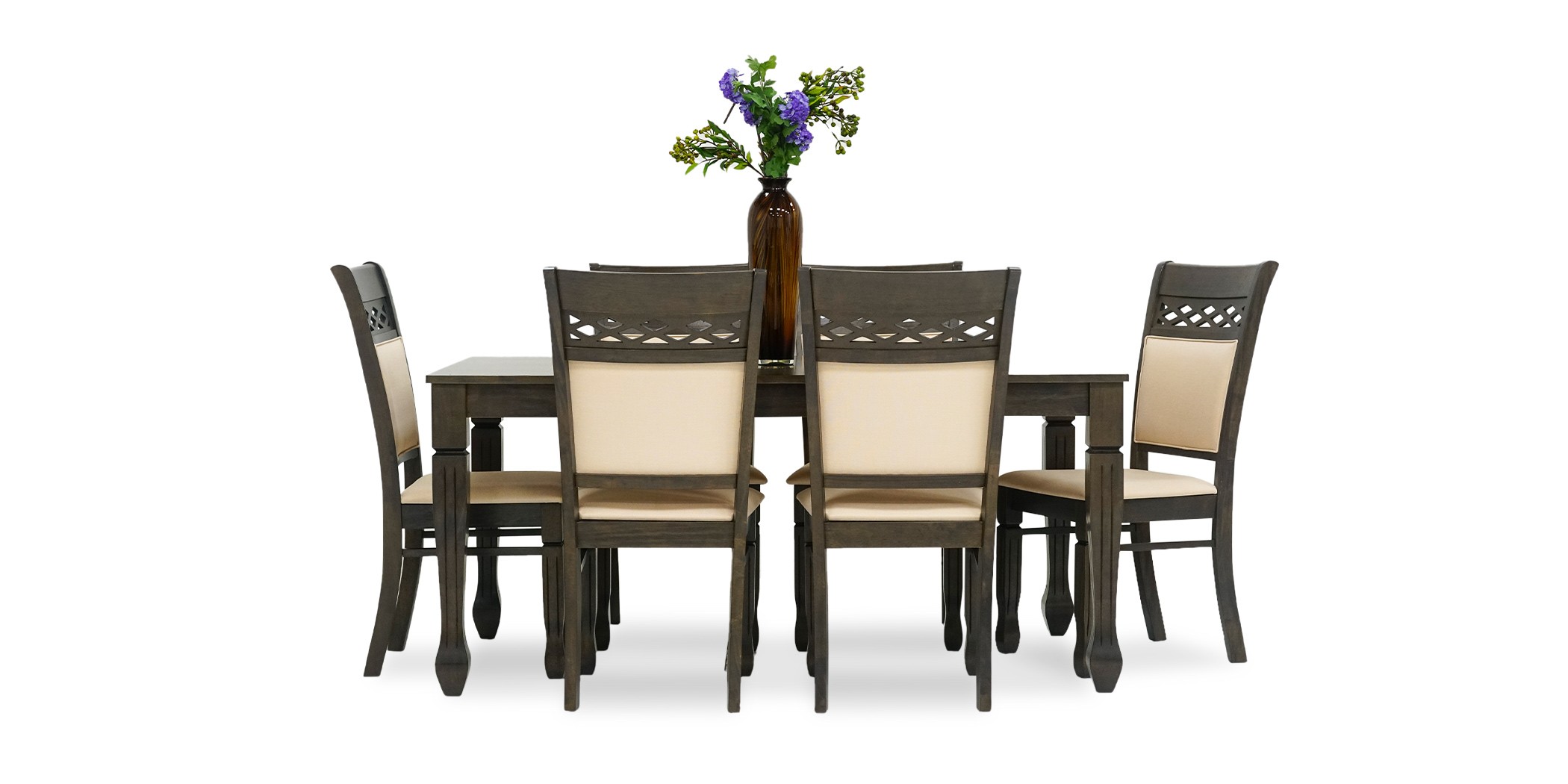 Delisa Table and 6 chairs Rubberwood Diana Color