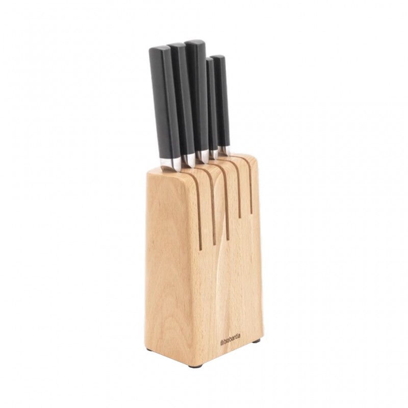 Brabantia 260483 Profile Wooden Knife Block With 5 Knives 5YW 