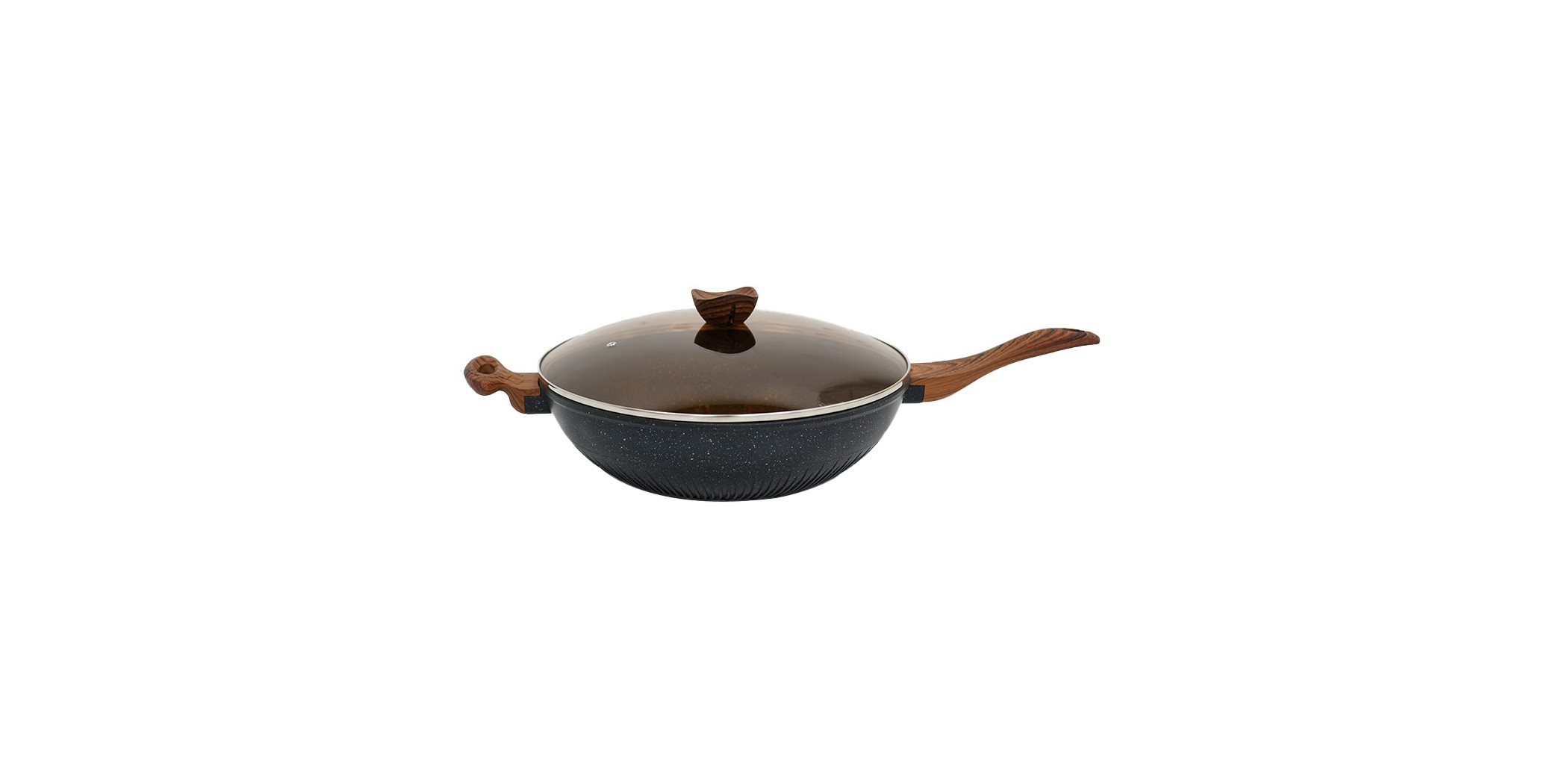 36cm Non-Stick Wok w/Glass Cover