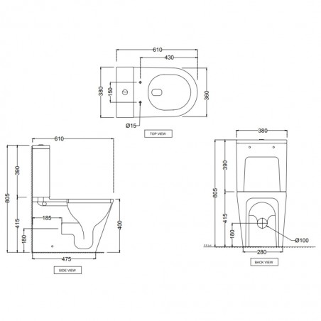 Jaquar Vignette Rimless Bowl With Cistern Vgs-wht-81753p180ufsmz