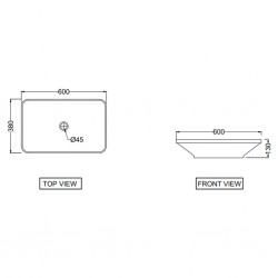 Jaquar Laguna Table Top Basin Rectangular LAS-WHT-91905