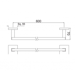 Jaquar Kubix Prime Single Towel Rail AKP-CHR-35711PS  Stainless Steel