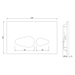 Jaquar Flush Control Plate Vignette Prime Chrome JCP-CHR-812415