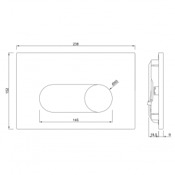 Jaquar Flush Control Plate Ornamix Prime Chrome JCP-CHR-102415