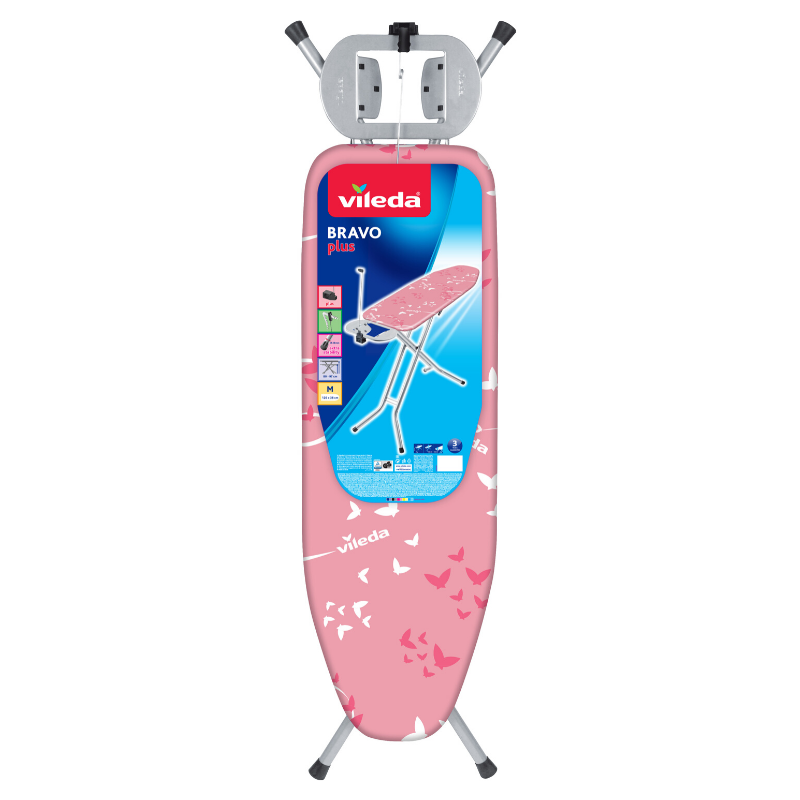 Vileda Bravo Plus Pink Electric Ironing Board "O"