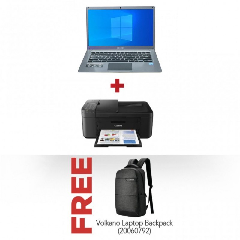 Connex SwiftBook Pro Gray Intel Celeron N3350 + Canon PIXMA TR4540 & Free Volkano Laptop Backpack VK-7137