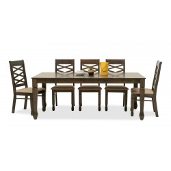 Nairobi Table and 8 chairs Rubberwood Merlot Color