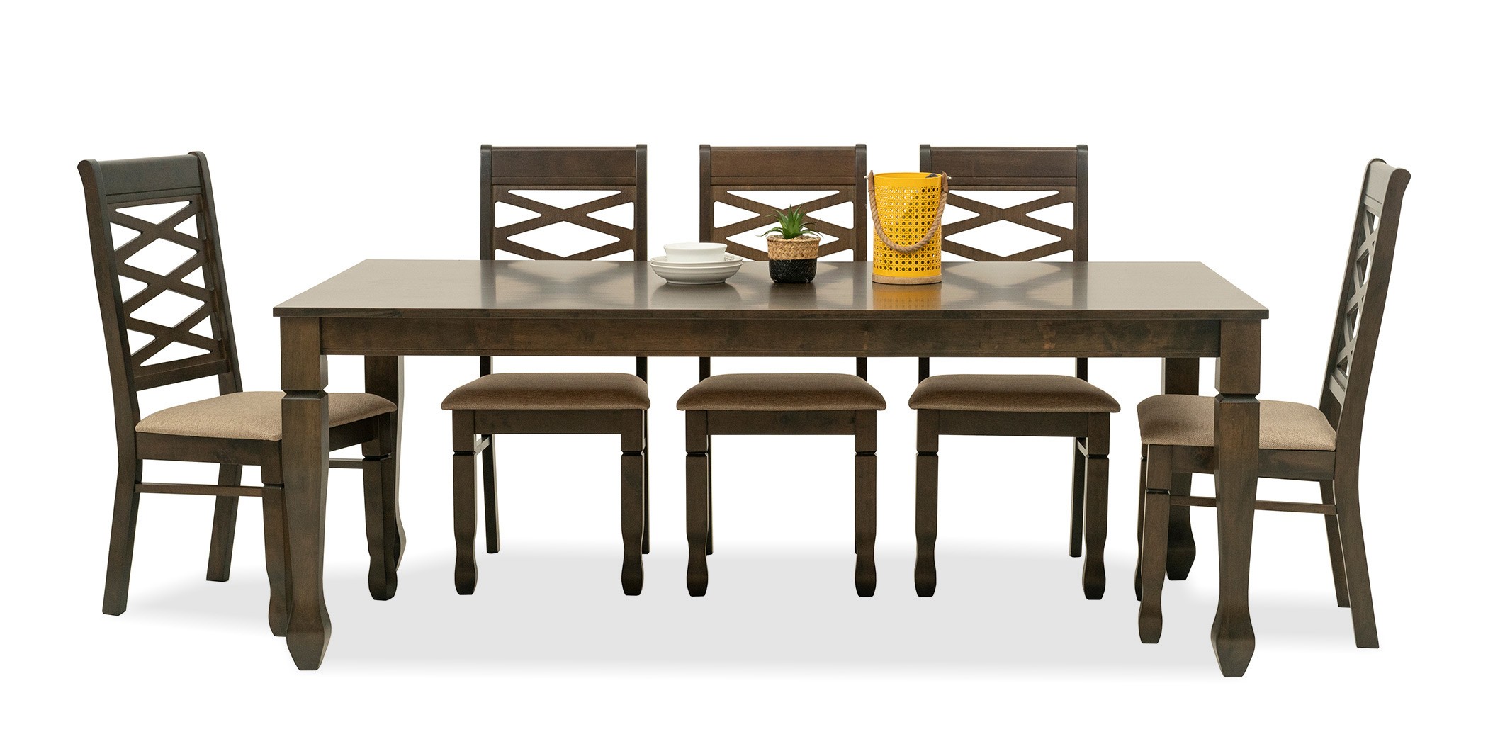 Nairobi Table and 8 chairs Rubberwood Merlot Color