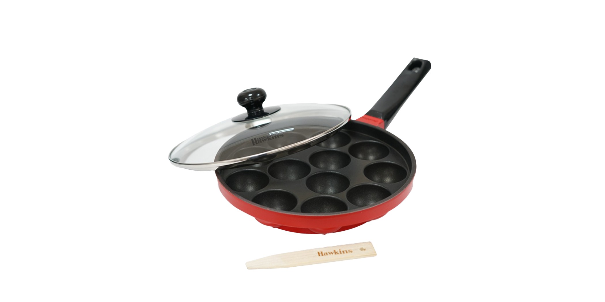Hawkins Nonstick Appe Pan with Glass Lid, 12 Cups, 22 cm 