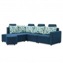 Angelo Corner LHF Chaise+RHF 3S+Ottoman Dark Blue