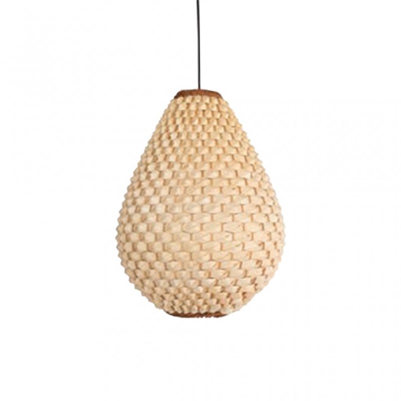 Oval Bamboo Pendant lamp 30x42cm with Cable