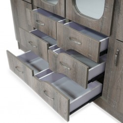 Alpine Wardrobe 4 Doors MDF Grey