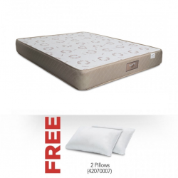 Slumberland Flexi Double 150x190cm Microquiled White & Brown & Free 2 x Pillows 75x45 cm 800gms