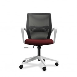 Sally Office Chair White Frame And Red Fabric