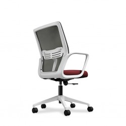 Sally Office Chair White Frame And Red Fabric