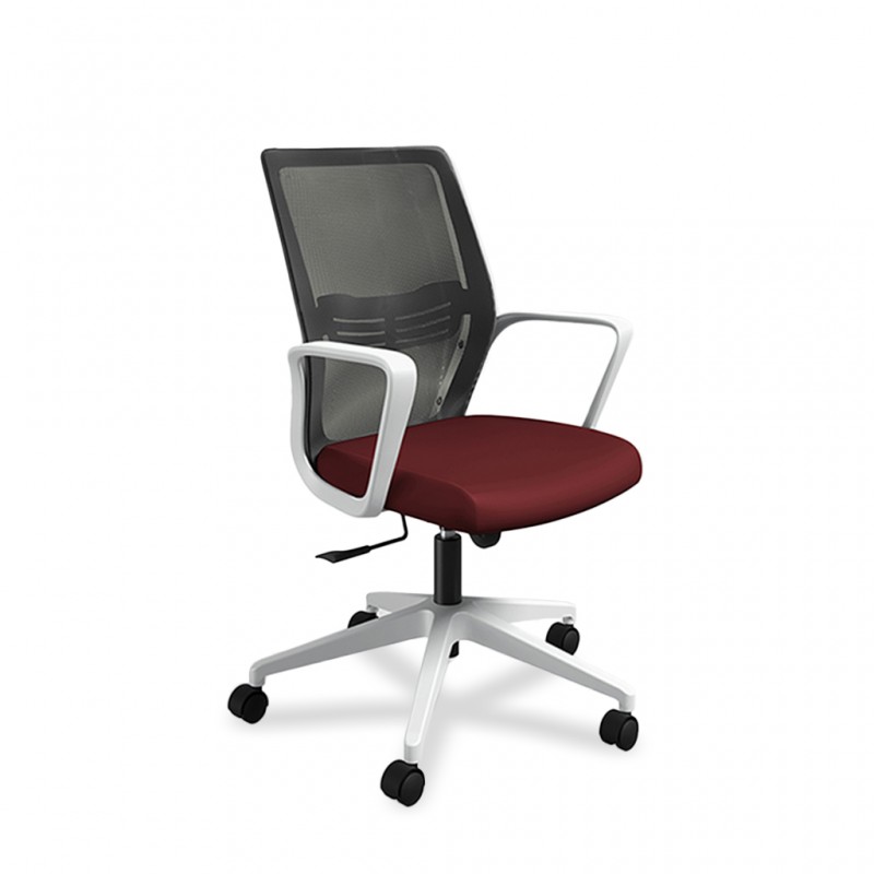 Sally Office Chair White Frame And Red Fabric