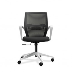 Sally Office Chair White Frame And Black Fabric