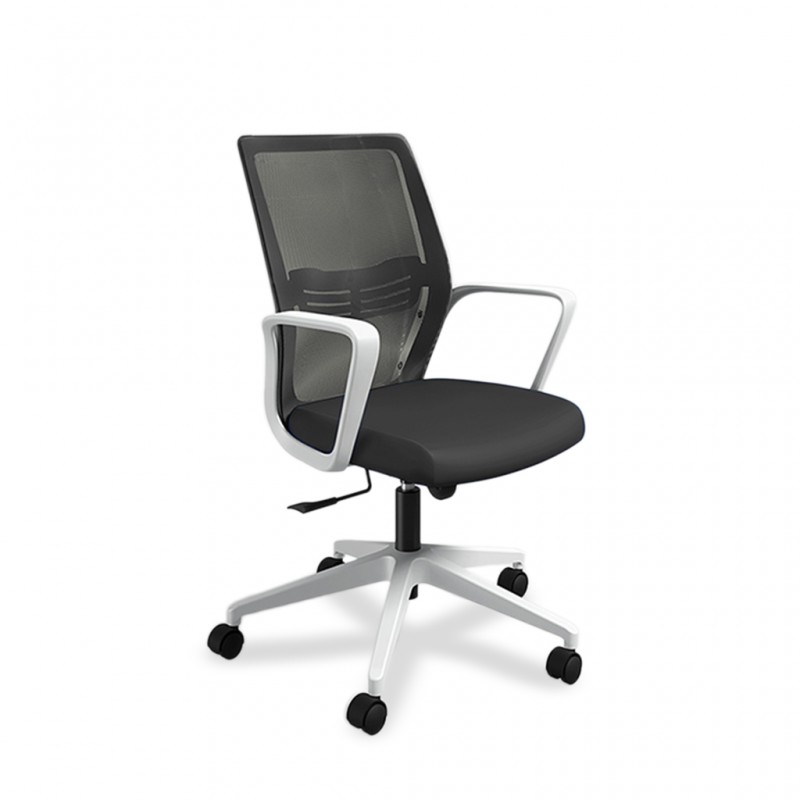 Sally Office Chair White Frame And Black Fabric