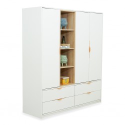 Casablanca Wardrobe 3 Doors Oak & White