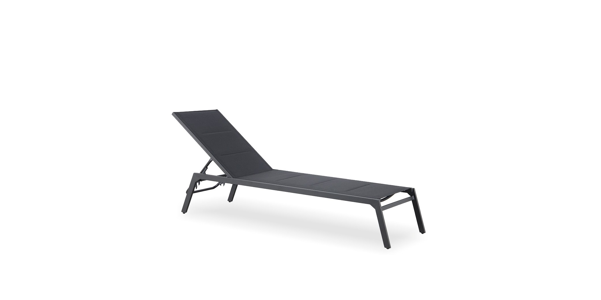 Medina Sunlounger Padded Matte Black