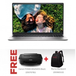 Dell Inspiron 3520 Silver Core i5 11 Gen & Free Canon PIXMA MG2540S Black + Myros Backpack