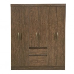 Cuba Wardrobe 6 Doors Brown & 3 Drawers