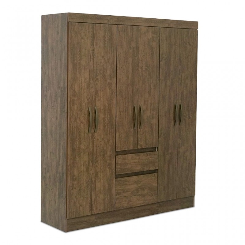 Cuba Wardrobe 6 Doors Brown & 3 Drawers