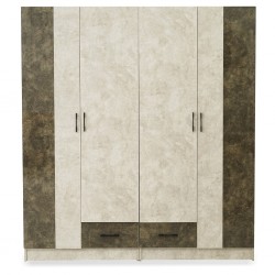 Berlis Wardrobe 4 Doors High Gloss Smokey Grey