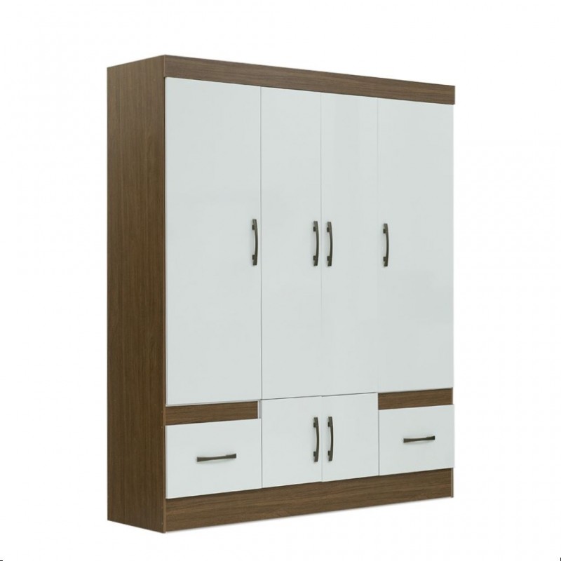 Varadero Wardrobe 4 Doors & 2 Drawers Natural/White