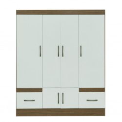 Varadero Wardrobe 4 Doors & 2 Drawers Natural/White