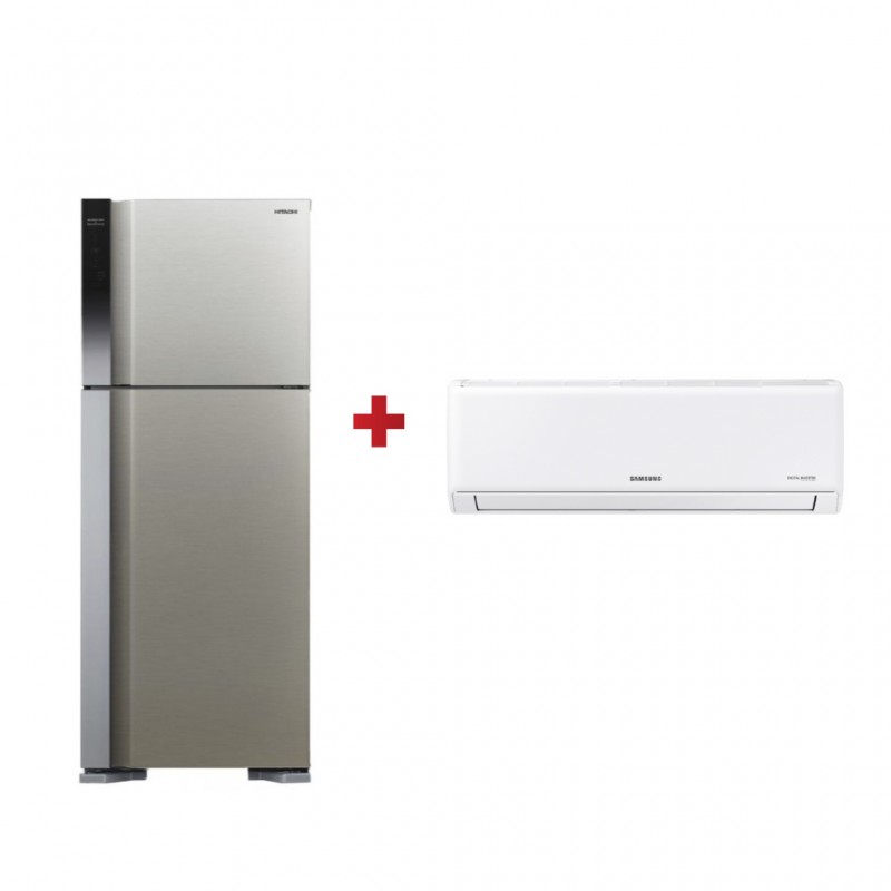 Hitachi R-V541PRU0 Refrigerator & Samsung AR12BVHGAWK Air Conditioner