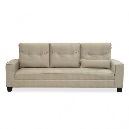 Icon Sofa 4 Seater W/2 Cup Holders Mocha Col Fabric