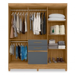 Mafra Wardrobe 7 Doors & 2 Drawers Freijo/Grey