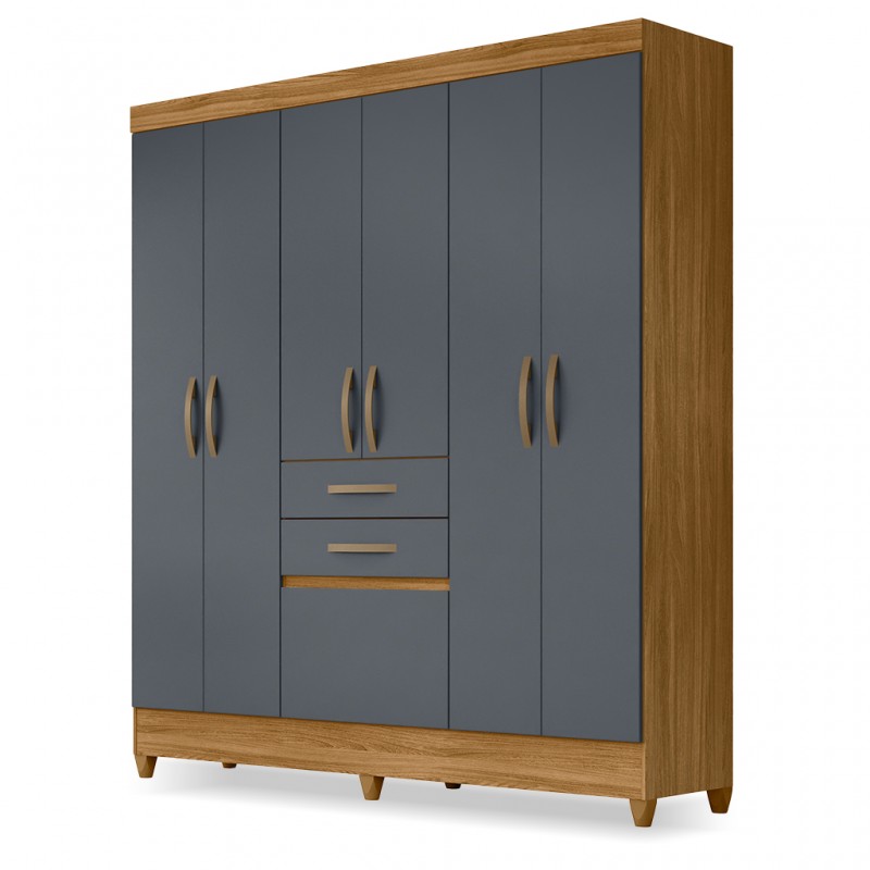 Mafra Wardrobe 7 Doors & 2 Drawers Freijo/Grey