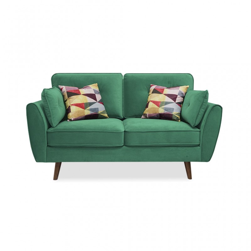 Bartel 2 Seater Fabric Green Col W/2 Accent Pillow