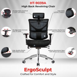 Stellar Daffodil High Back Office Chair Black