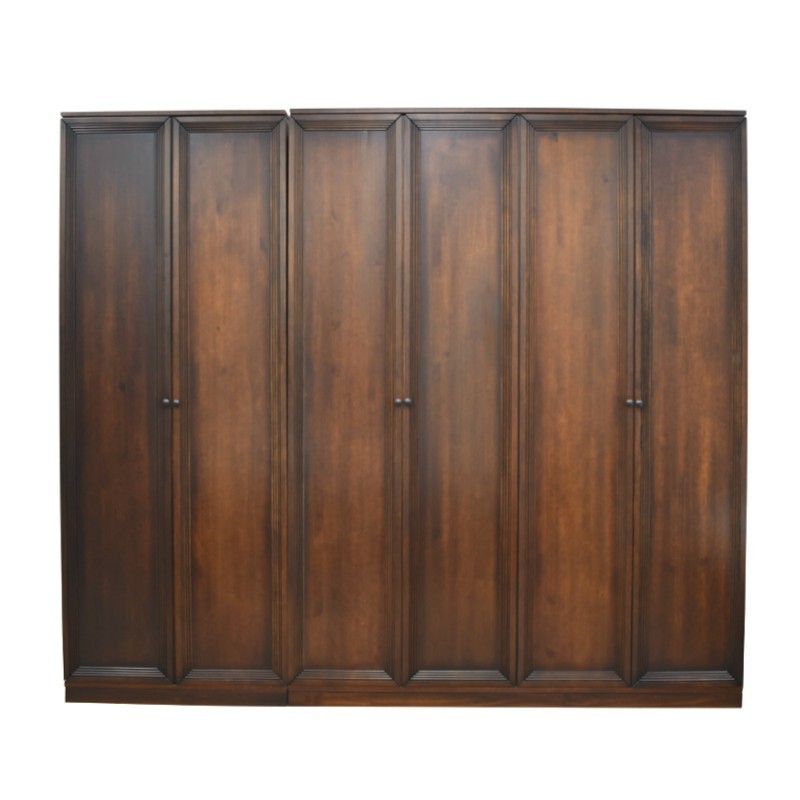 Kansas Wardrobe 6 Doors Chocolate Finish